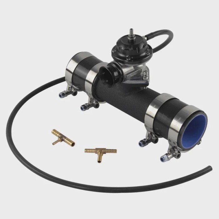 10PSI Type RS RZ Turbo Blow Off Valve Universal Adjustable + 2.25" Flange Pipe + Silicone Hoses + C