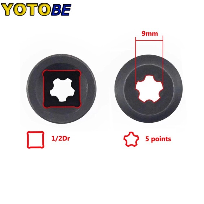 Battery Cover Screw Tool For Tesla 5-Point Toothed Wrench Battery Torx Screw Disassembly Socket Spe