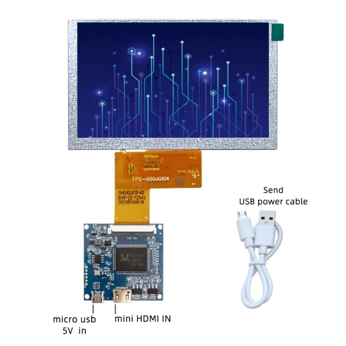 4.3-inch or 5-inch 800*480PX miniHDMI computer display case secondary screen USB 5V power supply Ra