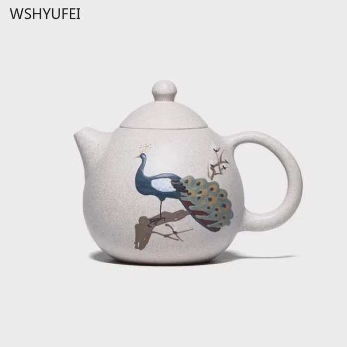 Tea pot Yixing Purple Clay Pot Original ore white section mud Hand painted dragon egg teapot kettle