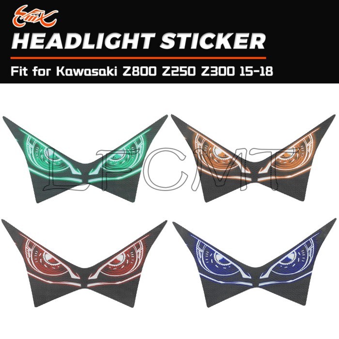 Motorcycle Front Fairing Headlight Guard Sticker Fit for Fit for kawasaki Z250 Z300 Z800 2015-2018