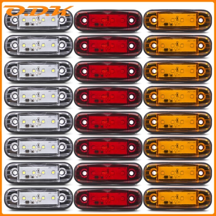 4x/6x/8x/10x LED 12V 24V Car External Side Marker Clearance Tail Light Signal Warning Brake Indicat