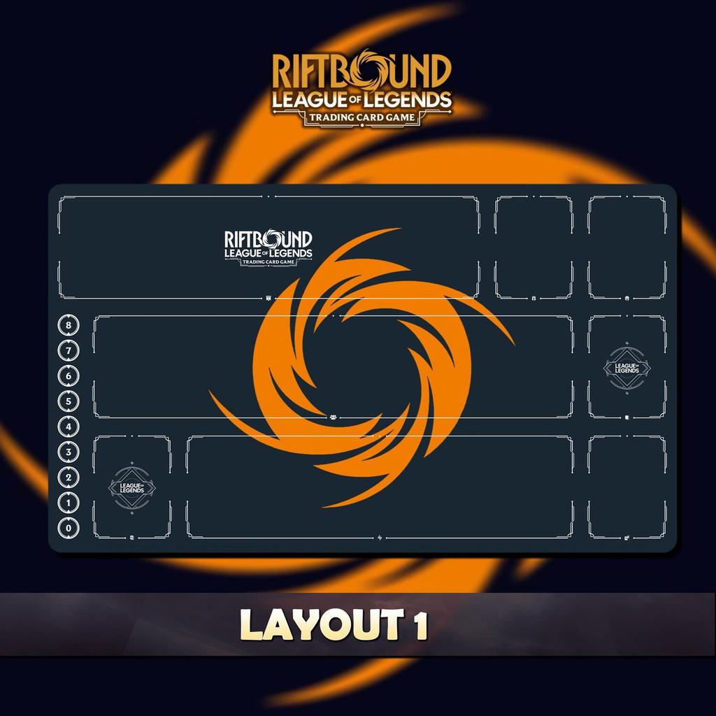 Playmat Riftbound LOL V1 Standard - การ์ดเกมสะสม Riftbound - 24x14 นิ้ว 600x350x2mm Stitching Edges 