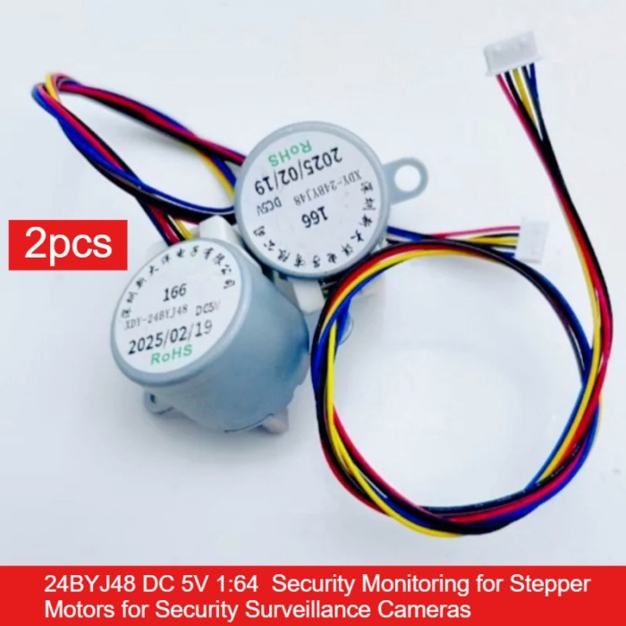 2pcs24BYJ48 DC 5V 12V 1:64 Security Monitoring for Stepper Motors for Security Surveillance Cameras