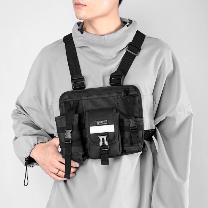 Street Wear Functional Chest Bag Mens Tactical Bag Casual Vest Bag Mens Bag Vest Bag Tooling Backpac