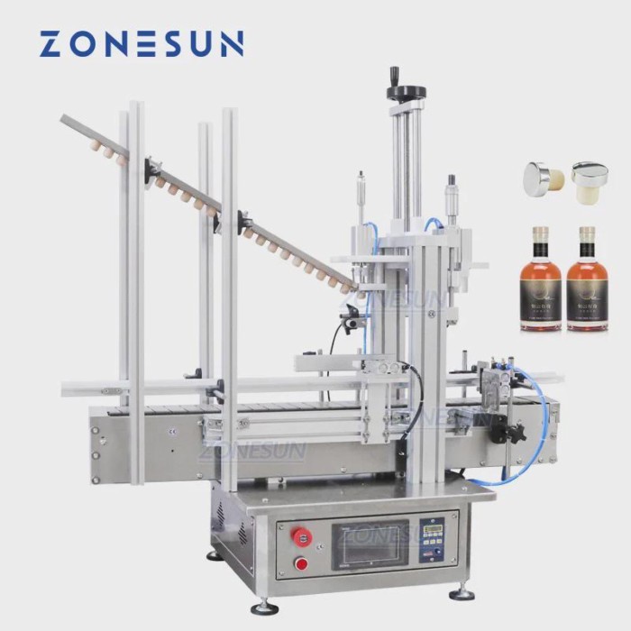 ZONESUN Automatic Wine Bottle Corking Maching Cap Pressing Machine with Cork Feeder ZS-XG1870D1 Win