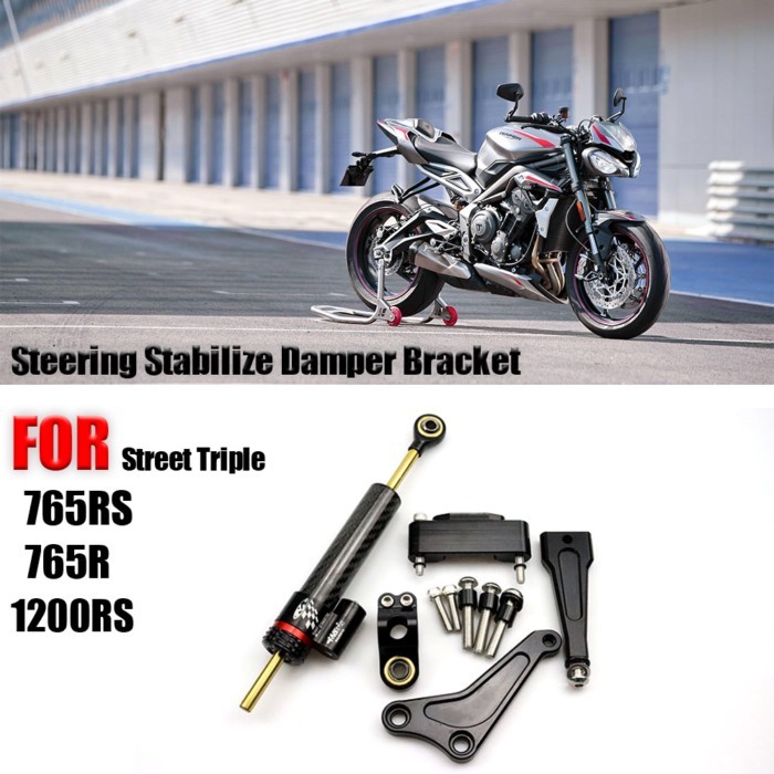 765RS Motorcycle Steering Stabilize Damper Bracket Mount Kit For Street Triple 765r 765rs 1200rs 76