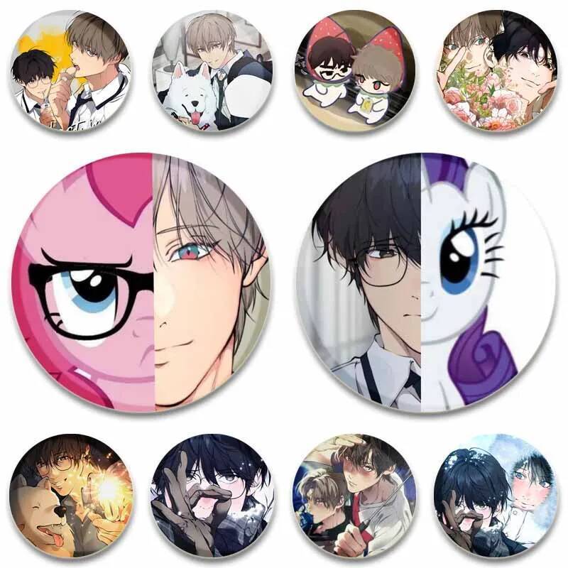 Creative KOREAN BL Manhwa เข็มกลัดการ์ตูน Cirrus BAEK Skylar YEON เคลือบ Pins กระเป๋าเป้สะพายหลังเสื