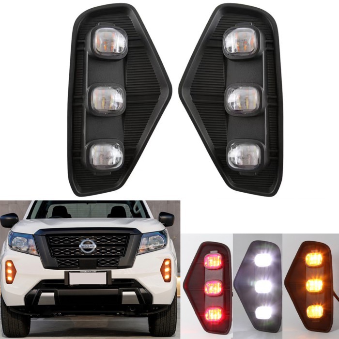 Led fog Lights Led Drl For Nissan Navara NP300 2020-2024 Daytime Lights Led Fog Lamps Lights Turn S
