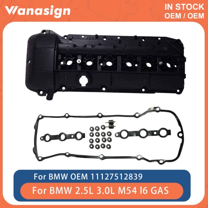 Engine Valve Cover With Gasket Kit Fit 2.5 3.0 L For BMW 325i 530i 525i X3 X5 Z4 M54 M54B25 M54B30
