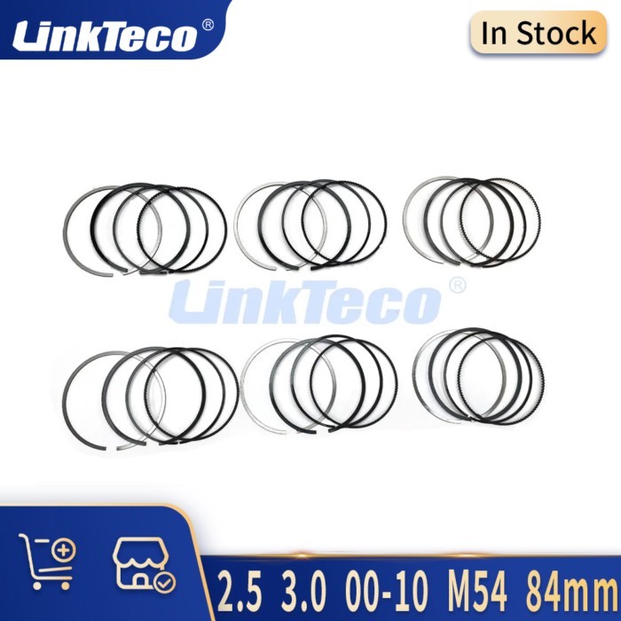 6pcs STD Engine Parts Piston Rings Set Kit Fit 2.5 3.0 L Gas 00-10 M54 84MM For BMW M54B25 M54B30 3