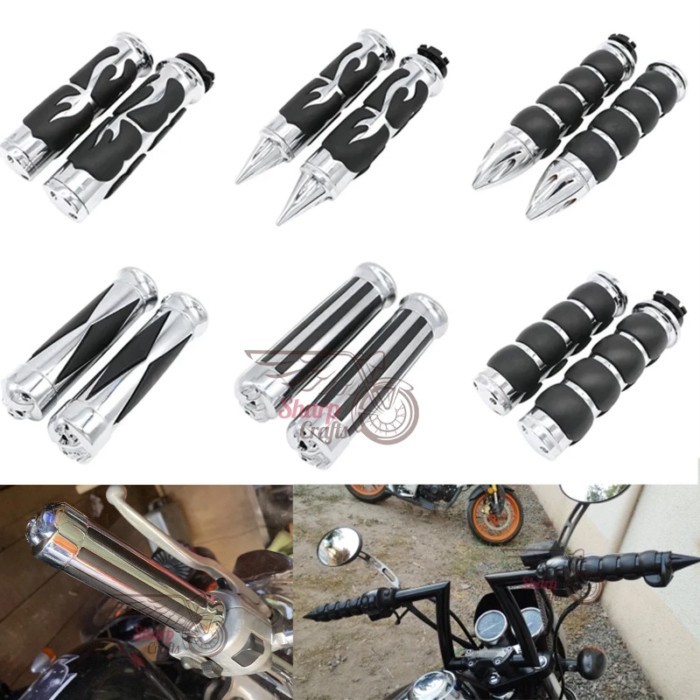 Motorcycle 1" Handlebars Hand Grips For Kawasaki Nomad Drifter Vaquero Voyager Vulcan VN 400 800 90