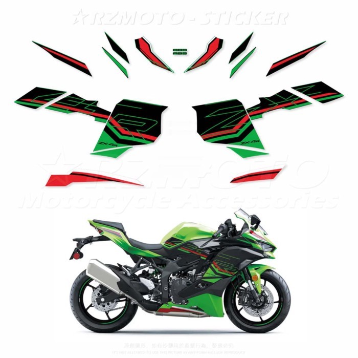 For Kawasaki ZX-4R ZX4R ZX-4RR 2023 Motorcycle Accessories Fairing Sticker Full Vehicle Sticker Wat