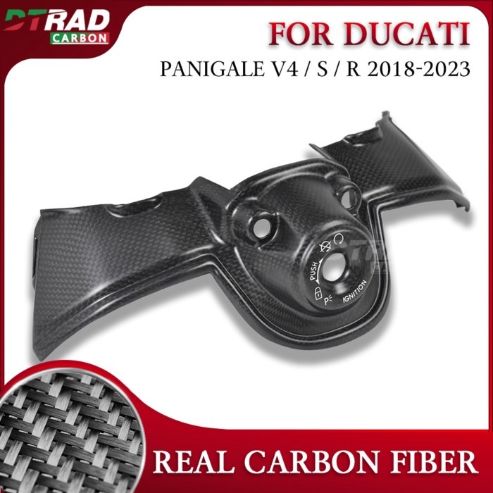 For DUCATI Panigale V4 S V4S V4R 2018 - 2024 Carbon Fiber Ignition Switch Protective Cover Motorcyc