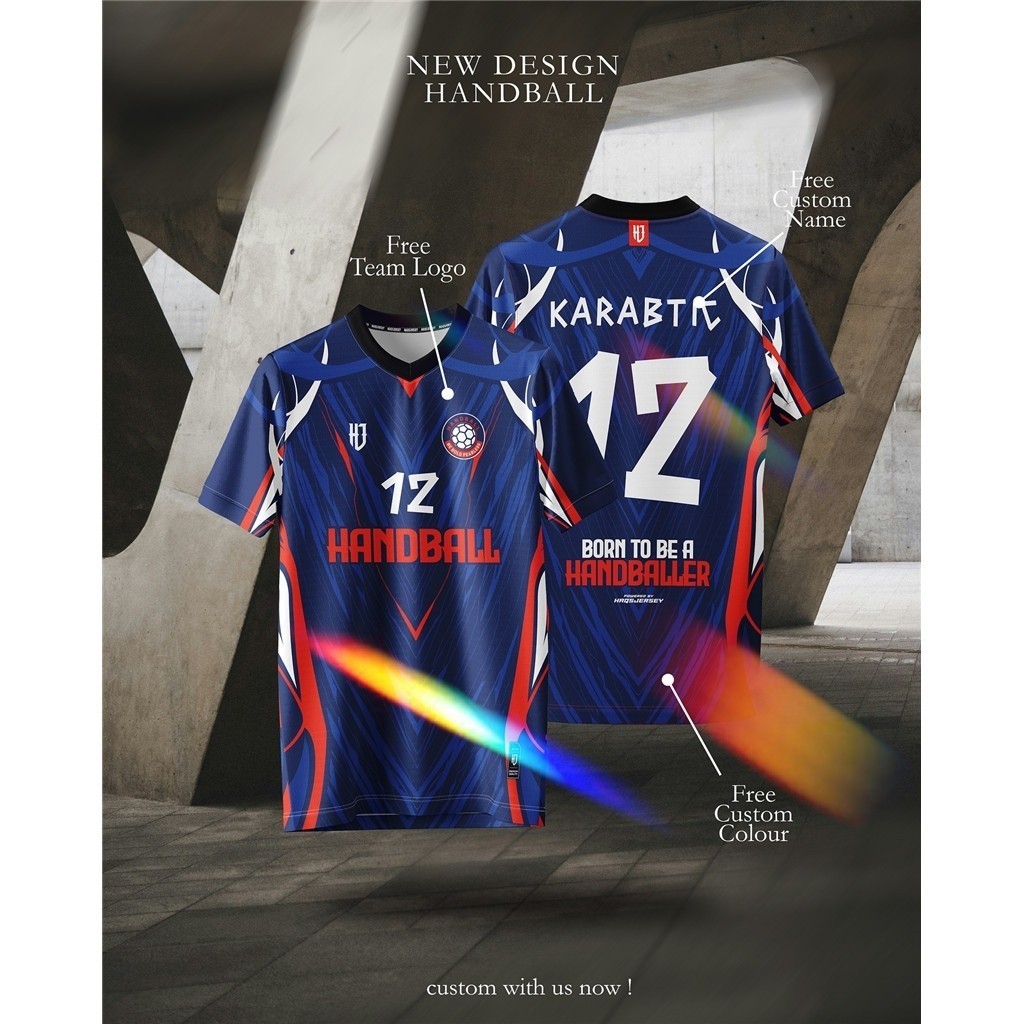 2026 ใหม่แฮนด์บอลระเหิดย์ฟรีที่กําหนดเองชื่อจํานวน Baju Jersey Bola สําหรับผู้ชายผู้หญิง