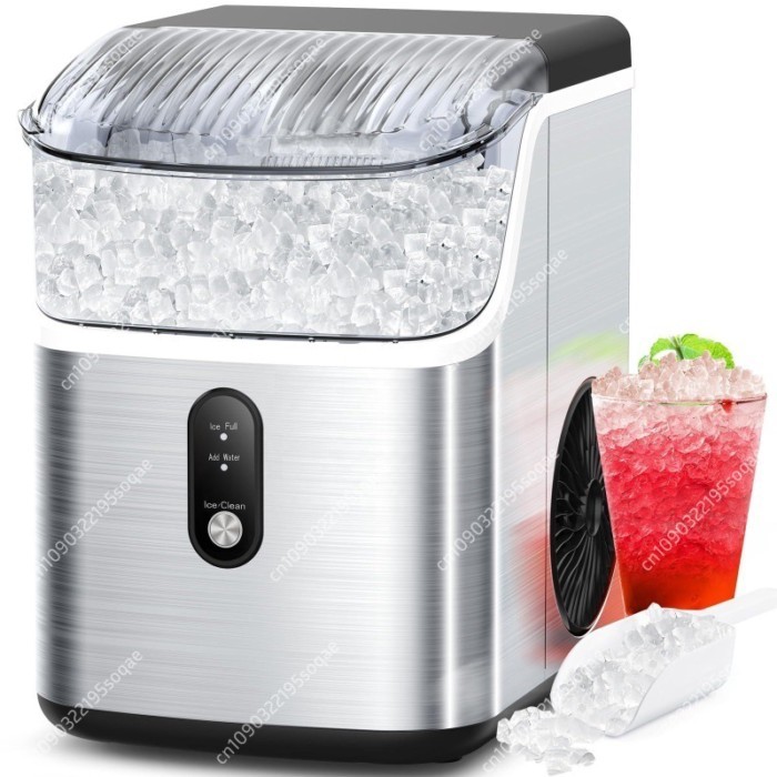 Nugget Ice Makers Countertop, Soft Chewable Crushed Ice Maker Machine, Portable Pebble Ice Maker Co