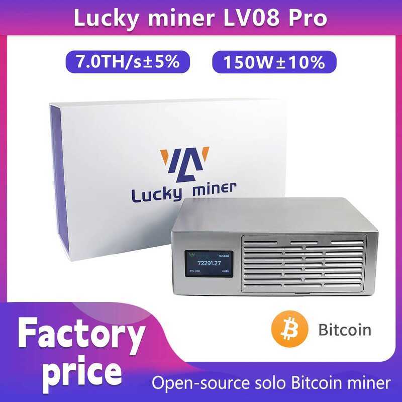 2026 ใหม่ล่าสุด Lucky LV08pro 7TH/S 150W SHA-256 Algorithm Bitcoin Solo Miner พร้อมแหล่งจ่ายไฟ