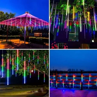ไฟดาวตก LED ยอดนิยม ควบคุมรีโมท โซล่าเซลล์ กันน้ำ IP65 สำหรับแต่งต้นคริสต์มาสกลางแจ้ง