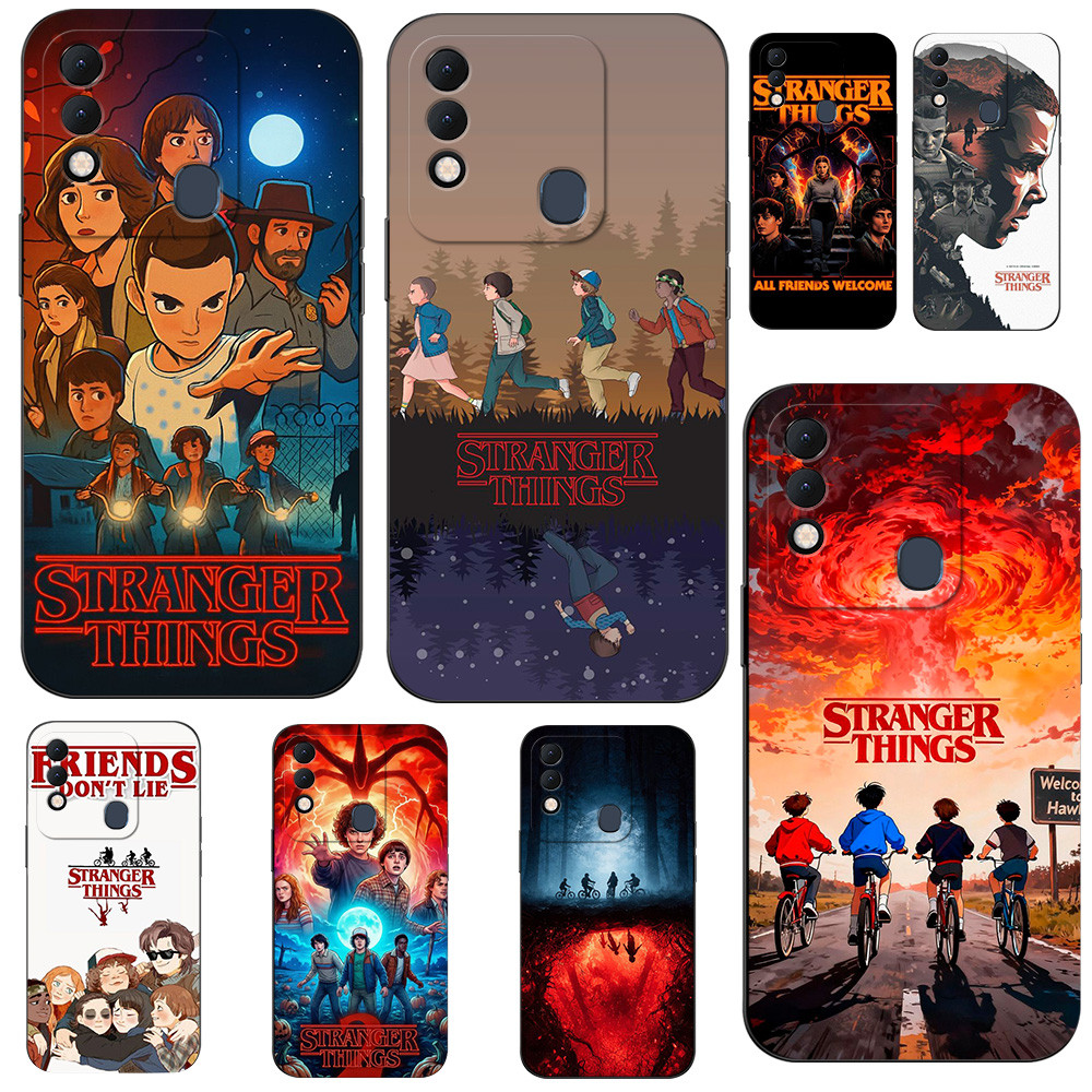 สําหรับ TECNO SPARK 8 Silicon โทรศัพท์ฝาหลังสีดํา tpu case Strange Things Eleven Mike Wheeler Dustin