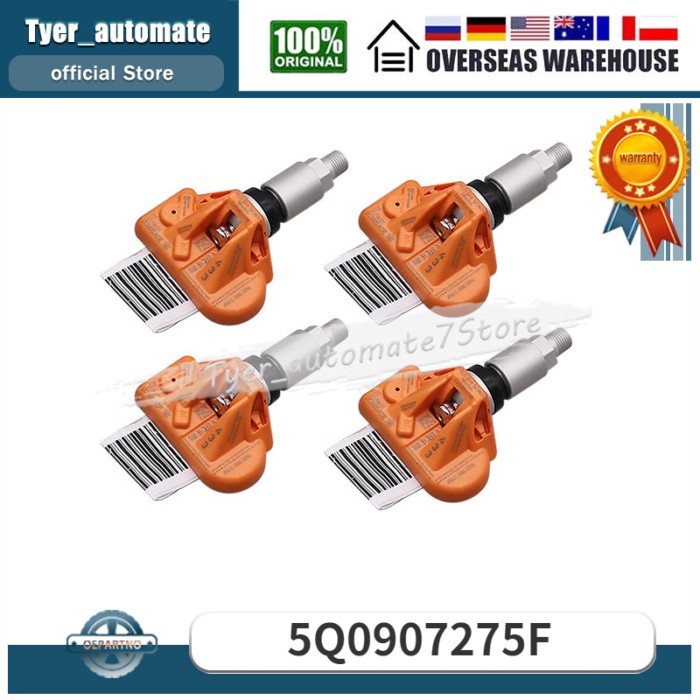 4PCS 433Mhz 5Q0907275F Tire Pressure Monitoring Sensor For Audi RS3 SKODA Kodiaq PORSCHE 718 VW Art