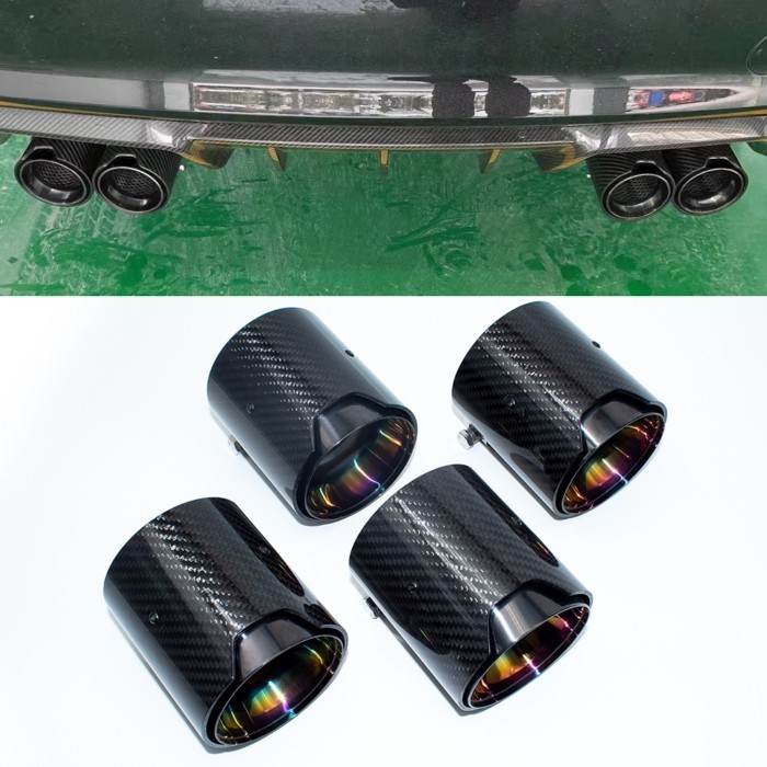 4 Pcs Carbon Fiber Matte Car Exhaust Tip For BMW M2 F8 M3 F80 M4 F82 M5 F10 M6 F12 M Performance Mu