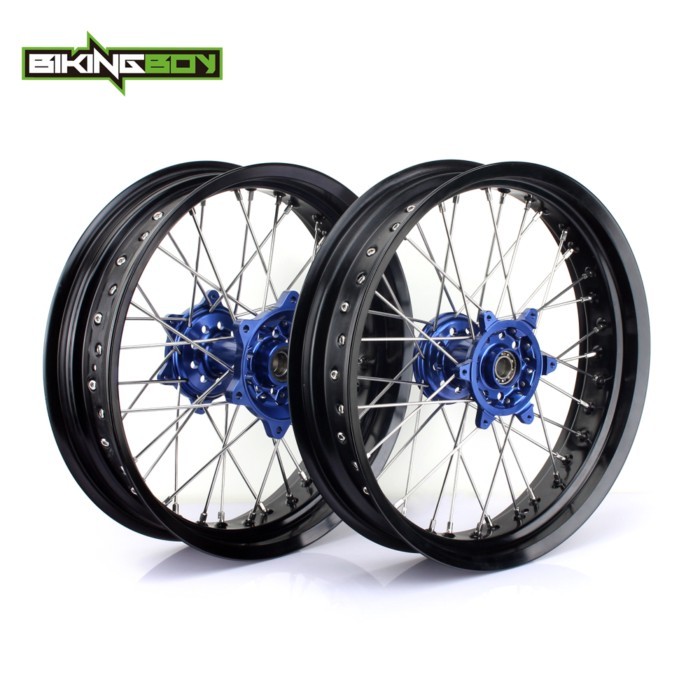 BIKINGBOY 3.5" 4.25" 17" Supermoto Wheel Rim Hub For YZ250FX 15-23 16 17 18 YZ450FX 2016-2023 WR250