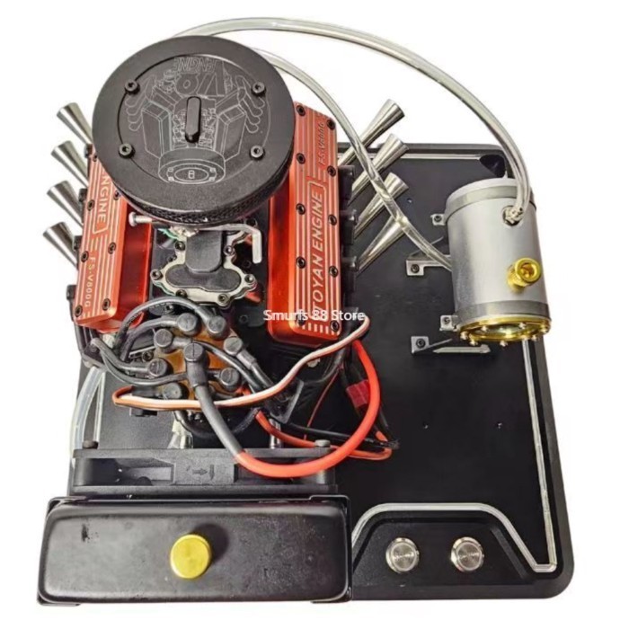 TOYAN V8 Engine Model Metal 28cc 4 Stroke Gasoline Engine Model Water Cooled Version Finished Produ