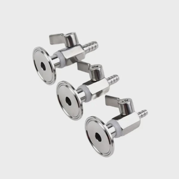 MINI Ball valve Stainless steel Handle 7mm 10mm 8mm 12mm Pipe Pagoda adapter to  Tri Clamp 1.5" SS3