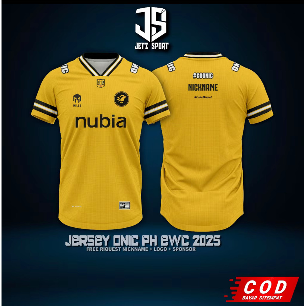 ล่าสุด Onic philippines PH เสื้อยืด Jersey 2025 2026 Season 15 EWC 2026 ฟรี Nickname 222