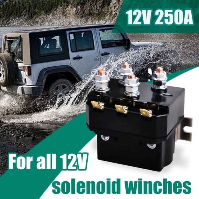 Universal 12V 250A Winches Solenoid Relay Replacement Spare Parts Winch Solenoid Relay Contactor fo