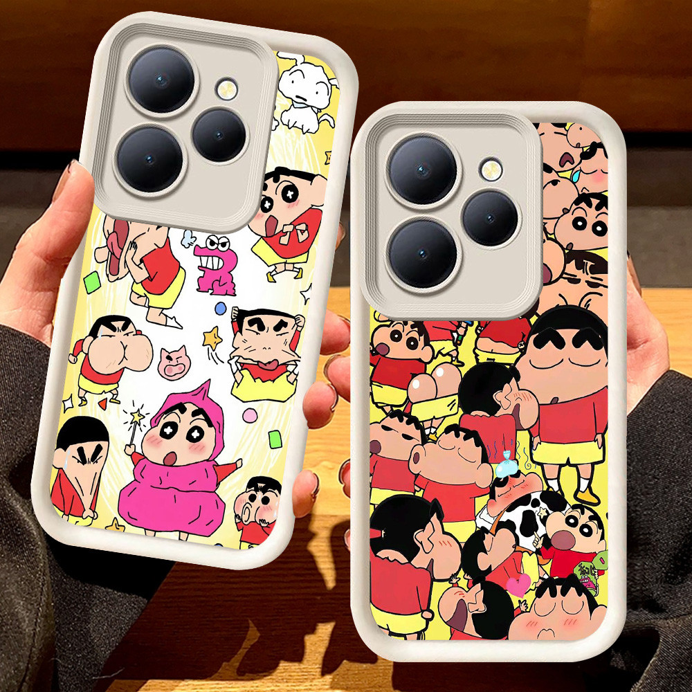 G-66 Crayon Shinchan Casing สําหรับ Infinix Smart 9 8 HOT 30 40 30i 40i Pro Play สีดําและสีขาว