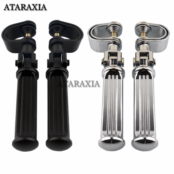 1 Pair Black/Silver Motorcycle Highway Engine Guard Crash Bars Foot Pegs Metal For Harley Davidson