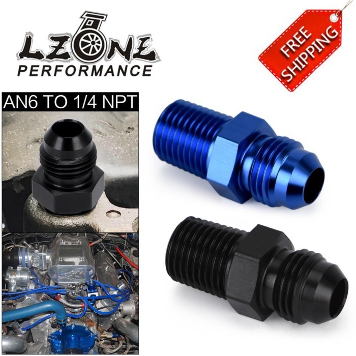FREE SHIPPING - (AN6-NPT1/4) AN6 to 1/4 NPT Straight Adapter Flare Fitting auto hose fitting Male J