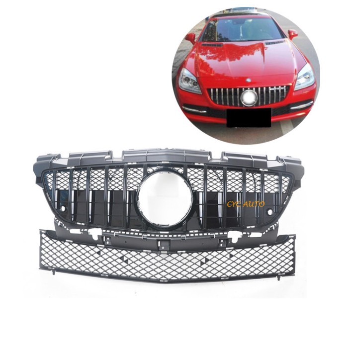 R172 GT R ABS Front Grille for Mercedes-Benz SLK Class R172 tuning GT SLK200 SLK250 2011 2015