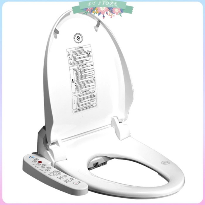 Multifunctional Auto Flush Toilet Seat Bathroom Electric Bidet Cover W/ Heated Anti-Bacterial Seat