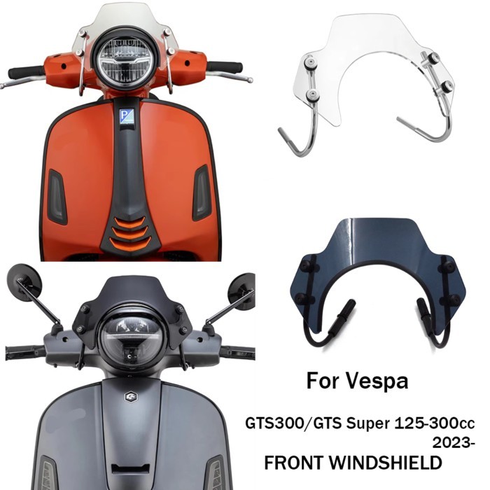 For Vespa GTS300/GTS Super 125-300cc  GTS 300 GTS250 GTS125 2023- MOTORCYCLE FRONT WINDSHIELD Flysc