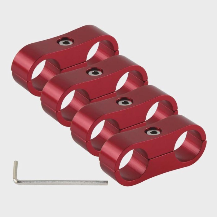 Braided Hose Separator Clamp Adapter 4PCS 4AN 6AN 8AN 10AN 12AN Fuel Line Fitting Bracket Aluminum