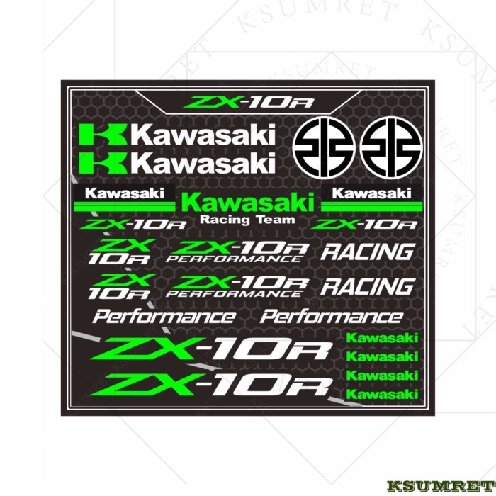 Vinyl For Kawasaki ZX-10R Logo Sticker Motorcycle ZX-10R Emblem Stickers Decals