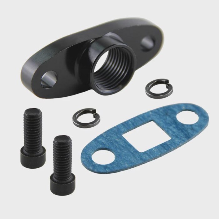 Flange Adapter & Gasket 1/2"NPT Turbo Oil Drain for T3 T4 T35 T40 T60 T66 T70 GT30 GT32 GT40 GT42 G