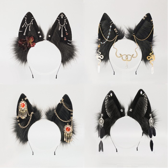 หมวกลายหูหมาป่า Anubis Cosplay จากเรื่องราวของอียิปต์โบราณ