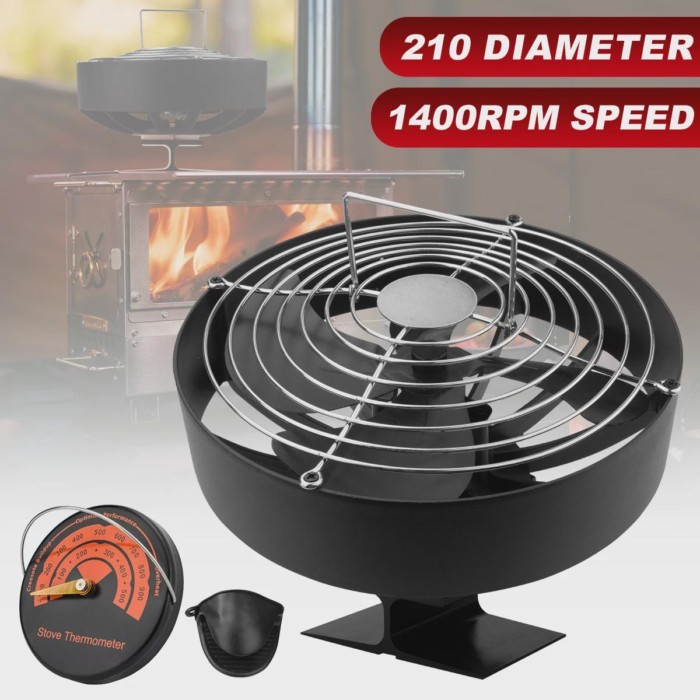 4 Blades Stove Fan Heat Powered Fireplace Fan Log Wood Burner Eco-fan Quiet Fireplace Fan Warm Heat