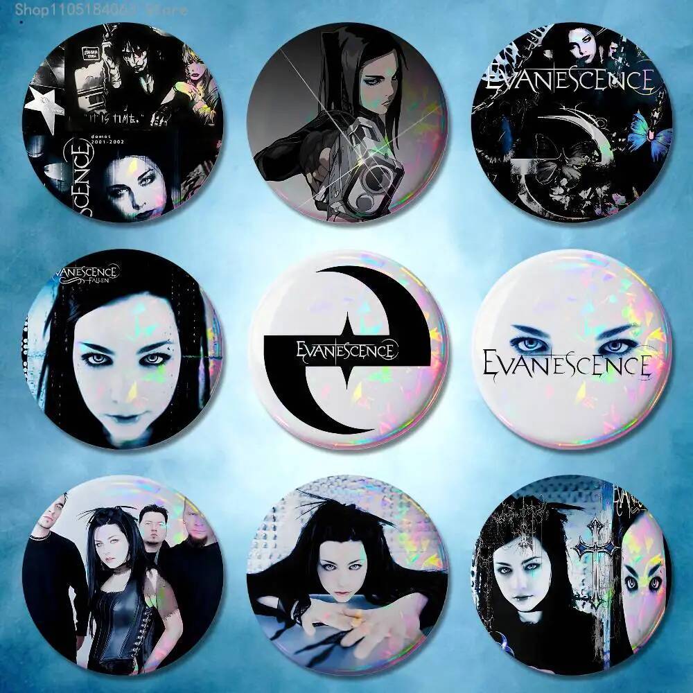 เข็มกลัดพินครีเอทีฟวงกลม Evanescence Amy Lee สำหรับสะสมและของขวัญให้เพื่อน