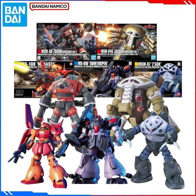 Genuine Bandai Original Gundam Figure Model Kits HGUC Anime Figures Zgok Marasai Juaggu Unicorn Act
