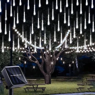 ไฟดาวตก LED ยอดนิยม ควบคุมรีโมท โซล่าเซลล์ กันน้ำ IP65 สำหรับแต่งต้นคริสต์มาสกลางแจ้ง