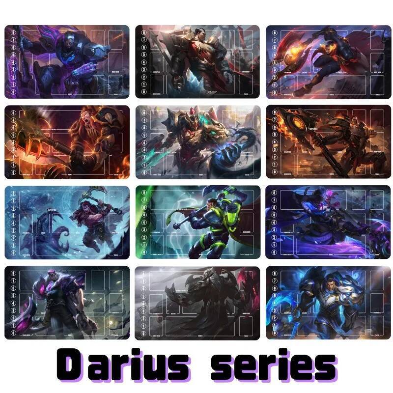 อะนิเมะการ์ตูน Darius Series 600x350 มม.ผู้เล่นเดี่ยวการ์ด Playmat เหมาะสําหรับ Riftbound มือ Noxus 