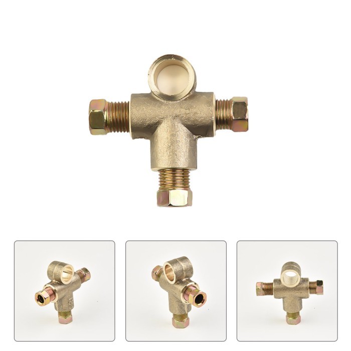 Car 3 Way T Piece Tee Brake Pipe With 3 M10 Male Nuts Short Car Supplies 10mm Male Short Nuts Repla