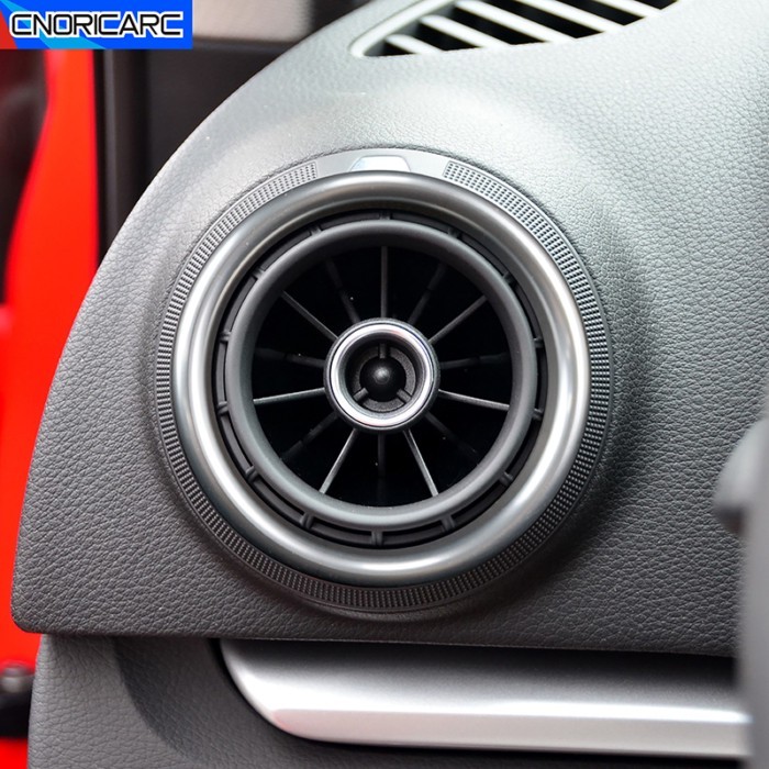 Center Console Air Conditioner Outlet Vents Circle Frame Trim For Audi A3 8V 2013-2019 Aluminium Al