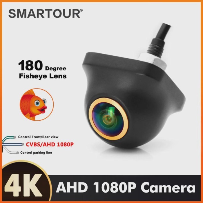 SMARTOUR 180 degrees 1920x1080P Car Rear View Camera Fisheye Full AHD Night Vision Reverse AHD 4 Pi