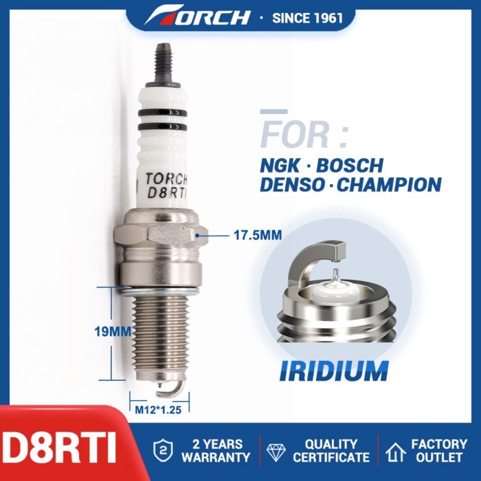 Motorcycle Iridium Spark Plug D8RTI for DR8EA D8EA DR8EIX DR8EGP DPR8EA-9 DPR8EIX-9 IX24 X24ESR-U H