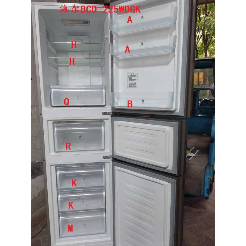 Haier BCD-225WDGK ลิตรตู้เย็นตู้แช่แข็งตู้แช่แข็งแก้วแช่แข็งพาร์ทิชันลิ้นชักสดเก็บกล่องเก็บ